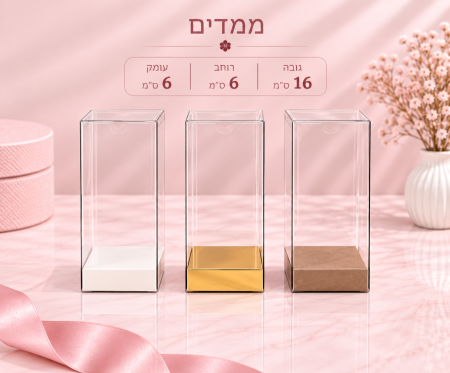 קופסת PVC שקופה – 16×6×6 ס״מ – 10 יחידות
